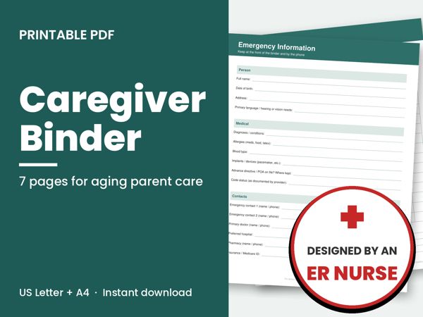 Caregiver Binder printable
